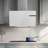 Ciarra Campana Extractora Decorativa 60cm Campana Extractora Inclinada Vidrio Blanco CBCS6765B-OW