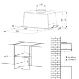 Ciarra 52cm Hotte Encastrable Contrôle par Geste & Tactile, Silencieuse CBCB5931A-OW