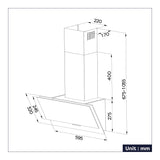 CIARRA Hotte Inclinée Silencieuse Classe A++ 3 Vitesses CBCB6736C-OW