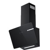 Ciarra Hotte Aspirante Decorative Hotte Noire Hotte Murale Inclinée 60cm avec Commandes Tactiles et Éclairage LED CBCB6765B-OW