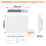 Ciarra Radiateur à inertie sèche radiateur electrique connecté economique céramique WiFi 2000W | Double cœur de chauffe céramique + film aluminium CBHTD20A-W
