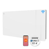 Ciarra Radiateur à inertie sèche radiateur electrique connecté economique céramique WiFi 2000W | Double cœur de chauffe céramique + film aluminium CBHTD20A-W