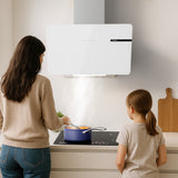 Ciarra Campana Extractora Decorativa 60cm Campana Extractora Inclinada Vidrio Blanco CBCS6765B-OW