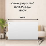 Ciarra Radiateur à inertie céramique 1500W |Chauffage électrique mural silencieux avec panneau digital CBHT15E