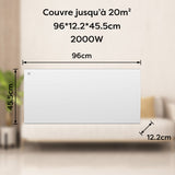 Ciarra Radiateur à inertie céramique 2000W |Chauffage électrique mural silencieux avec panneau digital CBHT20E