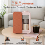 Ciarra BloomBox Cafetiere Expresso Machine à Expresso Portable 15 Bar, Écologique Sans Capsule, Maison & Extérieur