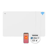 Ciarra Radiateur à inertie sèche radiateur electrique connecté economique céramique WiFi 1500W | Double cœur de chauffe céramique + film aluminium CBHTD15A-W
