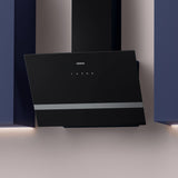 CIARRA Hotte Inclinée 650m³/h Classe A+++ Eclairage LED Noir CBCB6736H-OW