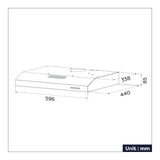 CIARRA Hotte Intégrée 60cm 3 Vitesses Recyclage ou Evacuation Noir CBCB6903-OW