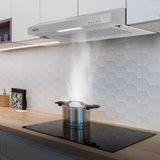 CIARRA Hotte Intégrée 60cm avec LED Eclairage Inox CBCS6903-OW