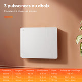 Ciarra Radiateur à inertie sèche radiateur electrique connecté economique céramique WiFi 1500W | Double cœur de chauffe céramique + film aluminium CBHTD15A-W