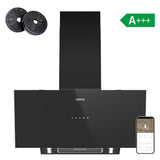 Ciarra Hotte Aspirante Inclinée 90cm – 698 m³/h, A+++, Wi-Fi & App, 4 vitesses, Mode recyclage ou évacuation | CBCB9763A