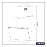 Ciarra Campana Extractora Decorativa 60cm Campana Extractora Inclinada Vidrio Blanco CBCS6765B-OW
