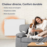Ciarra Radiateur à inertie céramique 1500W |Chauffage électrique mural silencieux avec panneau digital CBHT15E