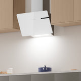 Ciarra Campana Extractora Decorativa 60cm Campana Extractora Inclinada Vidrio Blanco CBCS6765B-OW