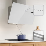 Ciarra Campana Extractora Decorativa 60cm Campana Extractora Inclinada Vidrio Blanco CBCS6765B-OW