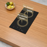 CIARRA Plaque à Induction Intégrée 2 Zones 3000W 9 Niveaux de Puissance CRGDBIH2