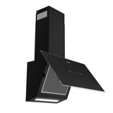 Ciarra Hotte  60cm aspirante inclinée en verre noir, 550 m³/h, contrôle gestuel, bande LED, classe énergétique A+, murale CRGB6765D