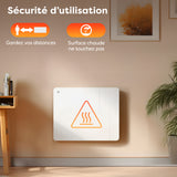 Ciarra Radiateur à inertie sèche radiateur electrique connecté economique céramique WiFi 1500W | Double cœur de chauffe céramique + film aluminium CBHTD15A-W