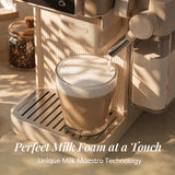 Ciarra Machine à café à Grain Cafetière Broyeur Machine à Café Percolateur avec Broyeur et Mousseur Automatique - Machine Expresso Manuelle Tout-en-Un pour Espresso, Latte et Cappuccino | CBSACM-D6