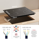 Ciarra Plaque à Induction 7200W avec 4 Zones et 9 Niveaux de Puissance CRGBIH472T
