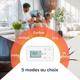 Ciarra Radiateur à inertie céramique 1500W |Chauffage électrique mural silencieux avec panneau digital CBHT15E