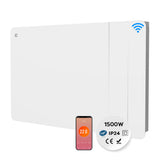 Ciarra Radiateur à inertie sèche radiateur electrique connecté economique céramique WiFi 1500W | Double cœur de chauffe céramique + film aluminium CBHTD15A-W