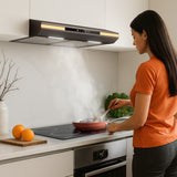 CIARRA Hotte Aspirante Sous Meuble 60cm Slim | Commande Tactile, Éclairage LED, Filtre à Charbon CBCB6921-OW