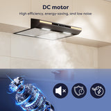 CIARRA Hotte Aspirante Sous Meuble 60cm Slim | Commande Tactile, Éclairage LED, Filtre à Charbon CBCB6921-OW