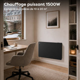 Ciarra Radiateur Connecté WiFi 1500W Inertie Céramique IP24 Noir | CBHTD15A-B