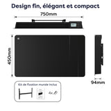 Ciarra Radiateur Connecté WiFi 1500W Inertie Céramique IP24 Noir | CBHTD15A-B