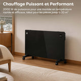 Ciarra Radiateur Convecteur Électrique WiFi 2000W – Chauffe Rapide, Sur Pieds/Mural, Noir | CBHX20-B