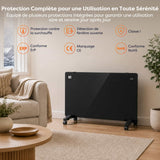 Ciarra Radiateur Convecteur Électrique WiFi 2000W – Chauffe Rapide, Sur Pieds/Mural, Noir | CBHX20-B