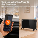 Ciarra Radiateur Convecteur Électrique WiFi 2000W – Chauffe Rapide, Sur Pieds/Mural, Noir | CBHX20-B