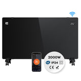 Ciarra Radiateur Convecteur Électrique WiFi 2000W – Chauffe Rapide, Sur Pieds/Mural, Noir | CBHX20-B