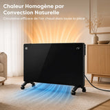 Ciarra Radiateur Convecteur Électrique WiFi 2000W – Chauffe Rapide, Sur Pieds/Mural, Noir | CBHX20-B