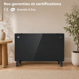 Ciarra Radiateur Convecteur Électrique WiFi 2000W – Chauffe Rapide, Sur Pieds/Mural, Noir | CBHX20-B