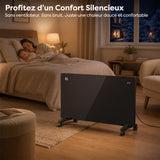 Ciarra Radiateur Convecteur Électrique WiFi 2000W – Chauffe Rapide, Sur Pieds/Mural, Noir | CBHX20-B