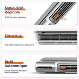 Ciarra Radiateur d appoint Chauffage Ceramique & Ventilateur 2-en-1 | Ultra Fin, 3 Vitesses de Ventilation, Arrêt Automatique, Coque Anti-brûlure