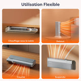 Ciarra Radiateur d appoint Chauffage Ceramique & Ventilateur 2-en-1 | Ultra Fin, 3 Vitesses de Ventilation, Arrêt Automatique, Coque Anti-brûlure