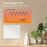 Ciarra Radiateur à inertie céramique 1500W |Chauffage électrique mural silencieux avec panneau digital CBHT15E