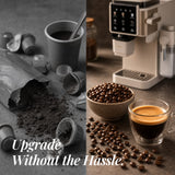 Ciarra Machine à café à Grain Cafetière Broyeur Machine à Café Percolateur avec Broyeur et Mousseur Automatique - Machine Expresso Manuelle Tout-en-Un pour Espresso, Latte et Cappuccino | CBSACM-D6