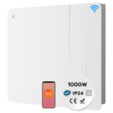 Ciarra Radiateur à inertie sèche radiateur electrique connecté economique céramique WiFi 1000W | Double cœur de chauffe céramique + film aluminium CBHTD10A-W