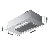 CIARRA Hotte Intégrée Groupe Filtrant 52cm 3 Vitesses Inox CBCS5913D