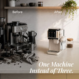 Ciarra Machine à café à Grain Cafetière Broyeur Machine à Café Percolateur avec Broyeur et Mousseur Automatique - Machine Expresso Manuelle Tout-en-Un pour Espresso, Latte et Cappuccino | CBSACM-D6