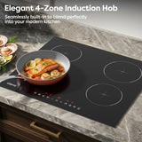 Ciarra Plaque à Induction 7200W avec 4 Zones et 9 Niveaux de Puissance CRGBIH472T