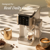 Ciarra Machine à café à Grain Cafetière Broyeur Machine à Café Percolateur avec Broyeur et Mousseur Automatique - Machine Expresso Manuelle Tout-en-Un pour Espresso, Latte et Cappuccino | CBSACM-D6