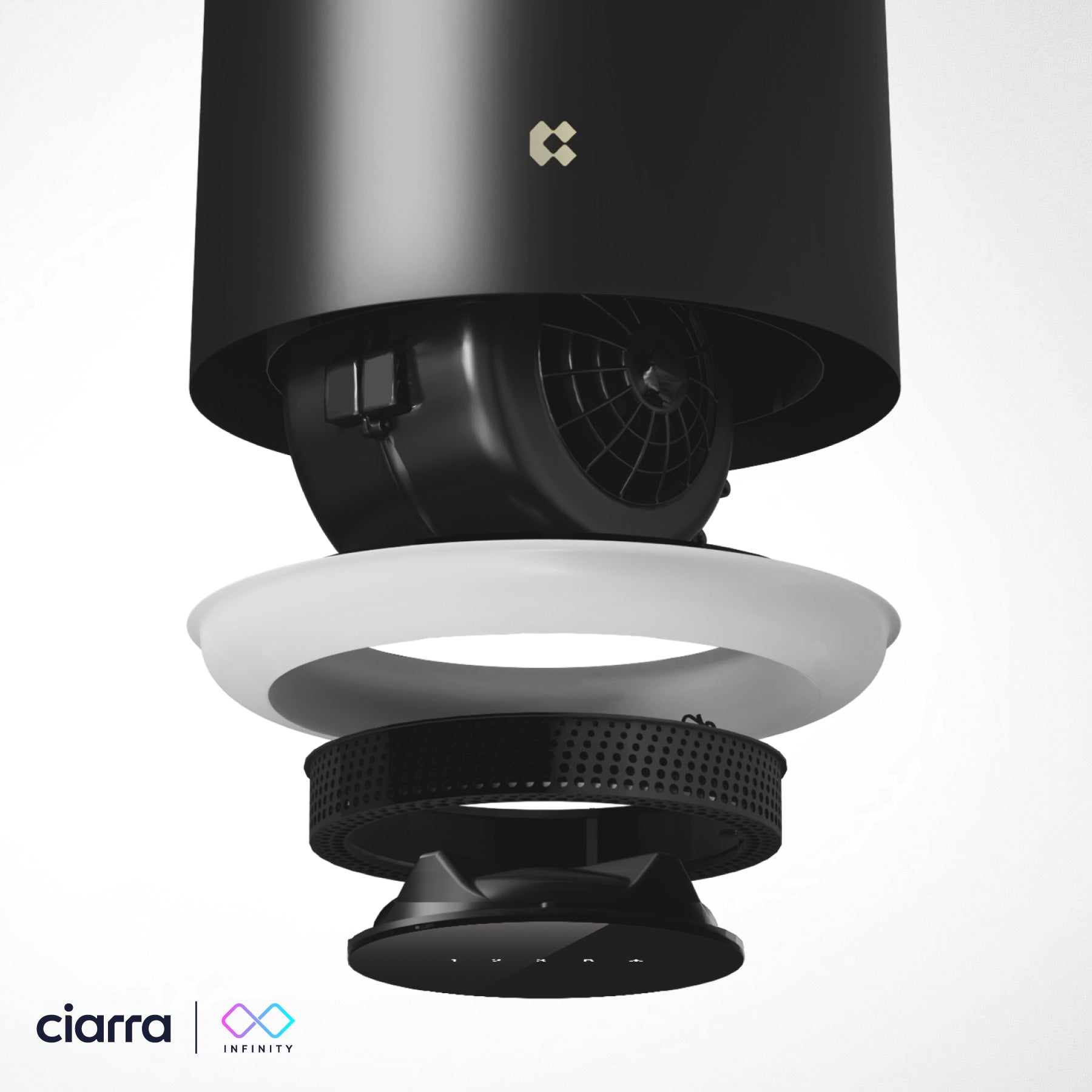 Ciarra INFINITY Intelligente Plasma Îlot Hotte CBCB4833-OW